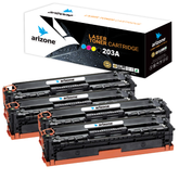 خراطيش حبر Arizone 203A CF540A/CF541A/CF542A/CF543A 203X CF540X HP لطابعات HP Color Laserjet Pro MFP M281FDW M281FDN HP Pro M254 M254DW (1 × أسود 1 × سماوي 1 × أرجواني 1 × أصفر) عبوة من 4 قطع
